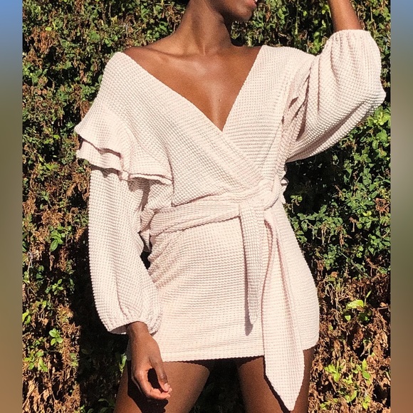 SAYLOR Gracelyn Dress In Neutral Oatmeal - small - Picture 4 of 8